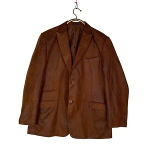 Blu Martini Men's Brown Faux Suede Blazer Jacket Size 2X